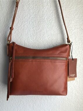 Margot NY brandy brown  Leather Crossbody